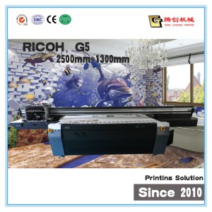 UV Flatbed Printer 2.5*1.3m Inkjet Printer