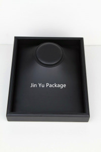 Black Luxury Wooden Leather jewelry Display for Necklace&Earring